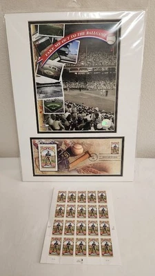 USPS Llévame al juego de pelota ~ Foto/cubierta artística mate de estadio con estampillas Foto 1 de 3