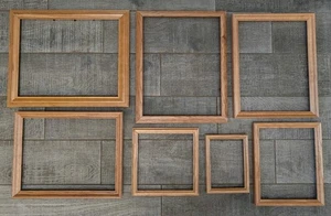 CORNICI legno vintage lotto di 7 gallerie arte parete decorazione cottage core eco tw - Foto 1 di 12