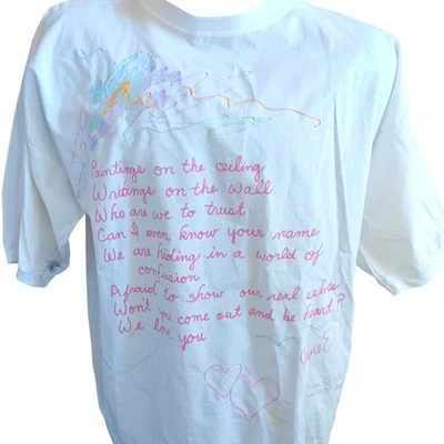 XL Camiseta Vintage Poema Hecho a Mano 1OF1 Pintado Coleccionable Obras de Jane E Foto 1 de 4