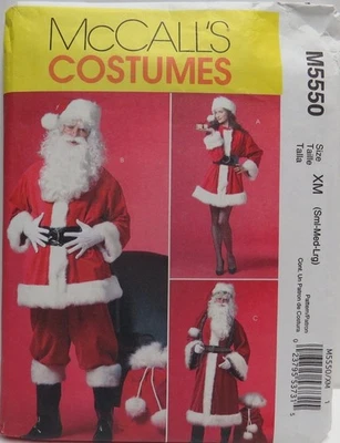 McCall's 5550 Santa & Sexy Mrs. Clause costume pattern, bust 34" to 44", uncut - Image 1 of 4