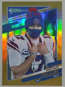 2021 Panini Donruss JOSH ALLEN Press Proof Gold Mask #225 BUFFALO BILLS - Bild 1 von 9
