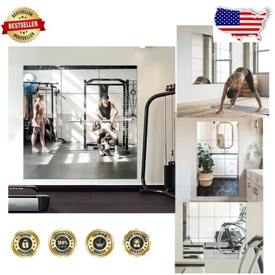 Durable 16"x12" 12pc Frameless Mirror Tiles - Easy Install Decor - Image 1 of 4