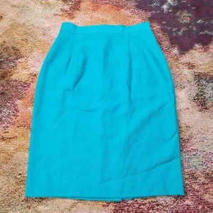 VTG Pencil Skirt Braemar Petites by Jeremy Scott Teal Green Sz Waist 27" Canada - Picture 1 of 8