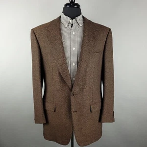 Vintage Brioni Sport Coat Blazer Mens 42L Wool Cashmere Barley Corn Jacket Italy - Picture 1 of 18