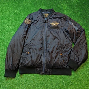 PME Legend Bomberjacke Herren Large Full Zip Navy Blau Flight Outdoor Freizeit - Bild 1 von 14