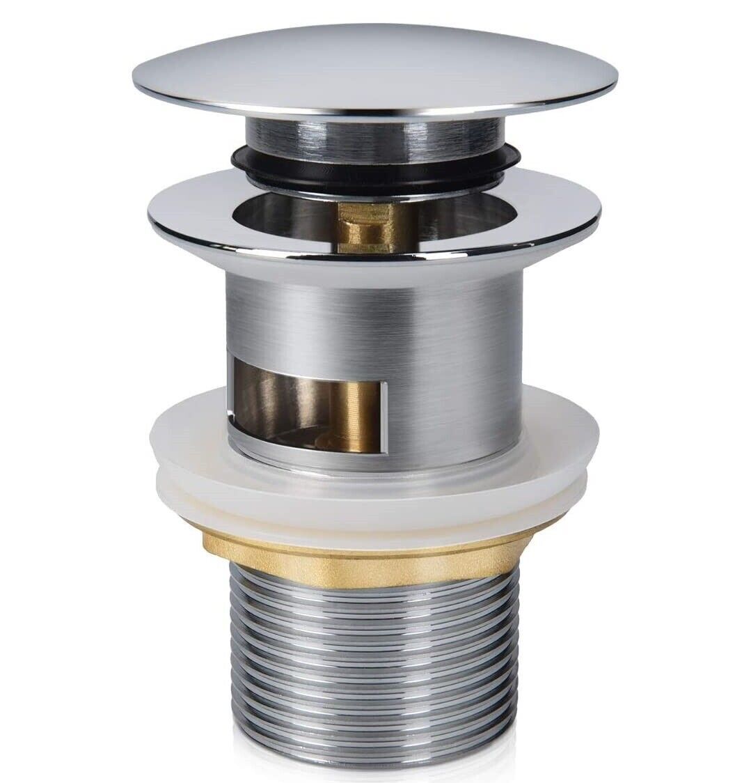 Tappo Scarico Lavabo Pop-up 66 Mm - Click Clack, Argento, In Ottone Cromato - Foto 14