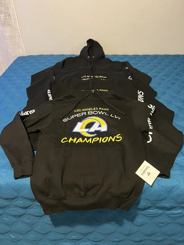 Los Angeles Rams fanatics/JH Design SBLVI Champions Hoodie Medium Mens Brand New Cover