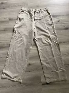 Vintage 90s y2k Breakdown Baggy Wide Leg Skater Rave Pants Men's 32”x32” Tan - Picture 1 of 12