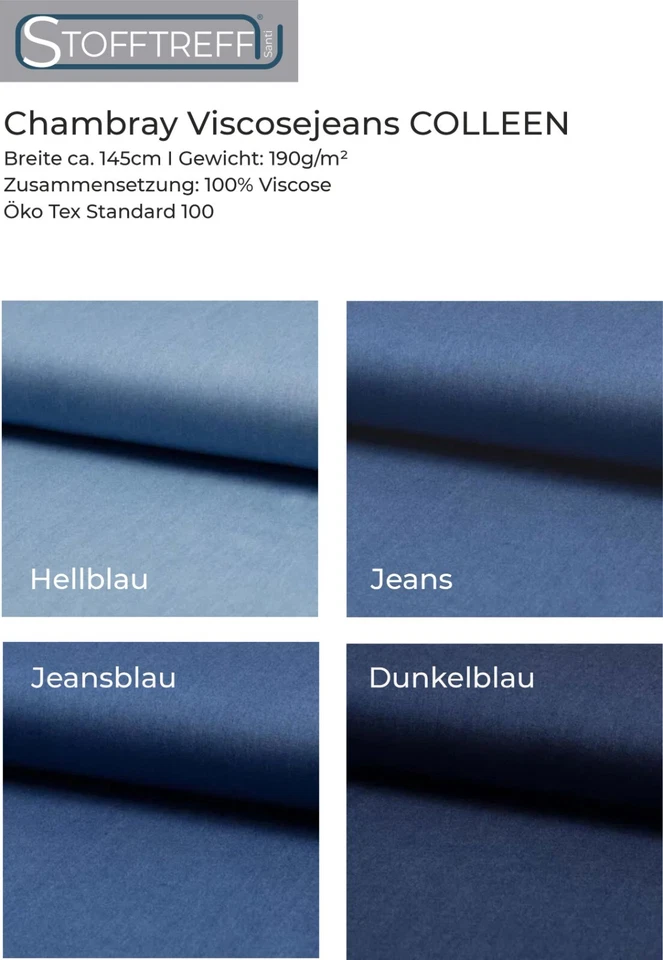 Chambray Viscosejeans COLLEEN - 0,5 -Meter-Schritte -Sommerstoff - luftig-leicht - Bild 1 von 2