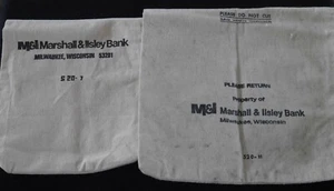 2 M&I Cloth Bank bags Marshall & Ilsley Milwakee WI - Picture 1 of 1
