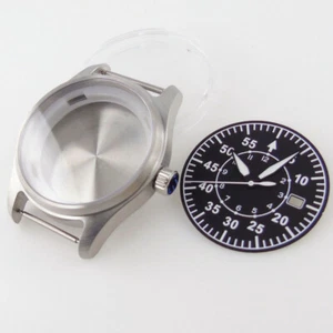 39mm Sapphire Glass Pilot Watch Case Green Luminous Dial Fit ETA 2824 PT5000 - Picture 1 of 7