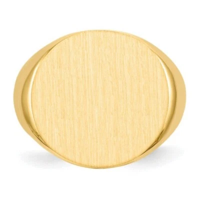 Anillo de compromiso de oro amarillo de 14 quilates anillo de sello para hombre Foto 1 de 4