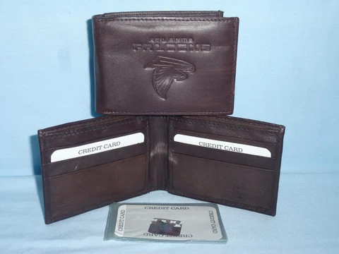 ATLANTA FALCONS   Leather BiFold Wallet   NEW   dkbr 3s  sb Cover