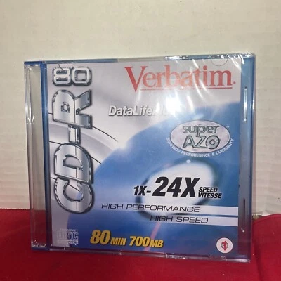 Verbatim 700MB 80 MIN CD-R DataLifePlus 1X – 24X Speed Vitesse - Image 1 of 2
