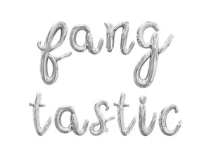 FANG TASTIC Cursive Letter Balloon Banner - Halloween Party Supply Decorations - Picture 1 of 20