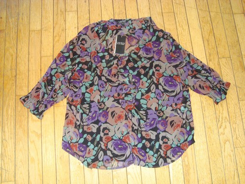 LAUREN RALPH LAUREN RALPH LAUREN LADIE'S PULLOVER BLO BUILT IN CAMI SIZE XL BNWT@$145.00
