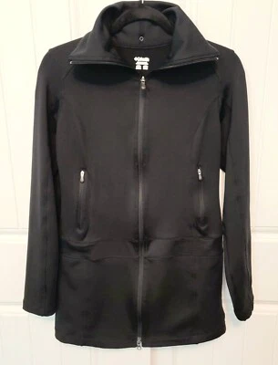 Jaqueta Columbia Feminina Tamanho Pequeno Preta Comprimento Longo Pescoço Funil Zíper Ativo  - Imagem 1 de 4