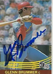 Donruss #138 1984 firmado por Glenn Burmmer - Cardenales de San Luis - Imagen 1 de 1