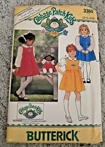 Butterick #3360 Cabbage Patch Kids Pattern girl's dress, doll dress Sz 5, 6, 6x - Imagen 1 de 2