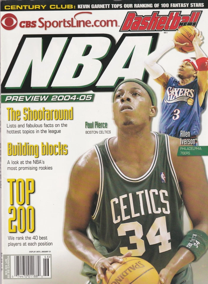2004-05 NBA Baloncesto Vista Previa Fantasy Guide Paul Pierce Cubierta CBS Foto 1 de 1