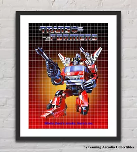 Transformers G1 1985 Inferno Box Kunstwerk glänzend Retro Poster ungerahmt T0023 - Bild 1 von 6