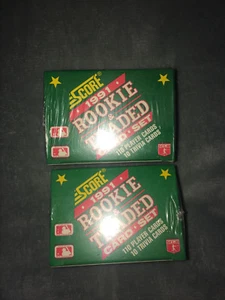 (3) TRE Score Baseball 1991 Rookie & Traded Card Set SIGILLATE IN FABBRICA MLB - Foto 1 di 1