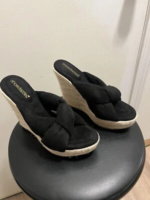 Zapato Dazzle Cuñas Tacones Para Mujer Talla 7 Negro/Beige Foto 1 de 4