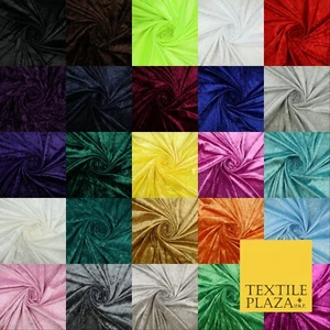 25 COLOURS - Crushed Velvet Stretch Fabric Material Backdrop Cushions Curtains - Picture 1 of 77