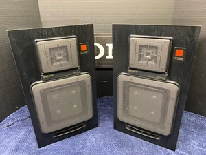 _-VERY NICE!-_ SONY APM-510 Two-Way Speakers Square Aluminum Honeycomb - RARE! - Picture 1 of 22