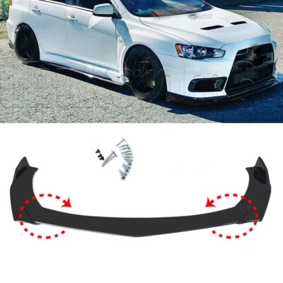 For Mitsubishi Lancer Front Bumper Lip Splitter Spoiler Body Kit Glossy Black - image 1 of 4
