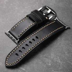 Genuine Leather Strap For Apple Watch Ultra 2 49mm 9 8 7 6 5 SE 42/44/45mm Band - Picture 1 of 15