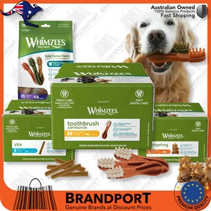 Whimzees Toothbrush Hedgehog Stix Dental Dog Treats Natural Vegetarian XS to XL✅ - Picture 1 of 49