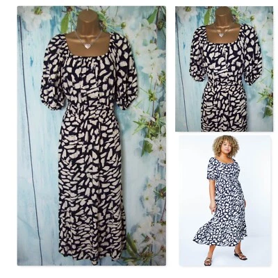 NEW LADIES ROMAN DRESS PLUS SIZE 20, Navy Bardot on off shoulder midi Dress - Imagem 1 de 4