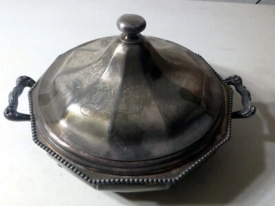 Reed and Barton Nº 710 Cuenco con patas plateado con tapa RARO de 1909 Foto 1 de 4