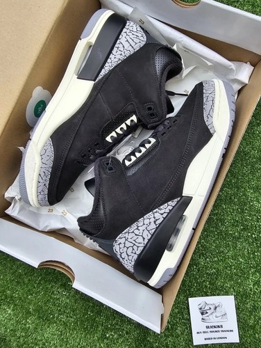 Air Jordan 3 Retro Off Noir Donna UK 7.5 US10 Spedizione Rapida??