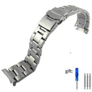 22mm Stainless Steel Watch Band Strap For Casio Duro MDV106 MDV107 Bracelet Tool - Picture 1 of 8