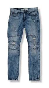 EXPRESS JEANS Men 29 X 32 Blue Super Skinny Fit Alec Ruffled Stretch Pants - Picture 1 of 14