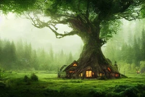 Tree House 24"x36" HD Canvas Poster Wall Decor Art Prints Card Tube Packing - Imagen 1 de 5