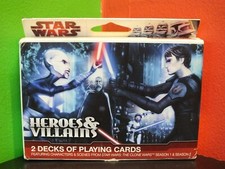 CARTAMUNDI STAR WARS HEROES & VILLIANS THE CLONE WARS PLAYING CARDS 2 Decks