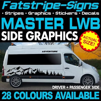 RENAULT MASTER LWB L3 GRÁFICOS PEGATINAS CALCOMANÍAS CÁMPER FURGONETA AUTOCARAVANA Foto 1 de 2