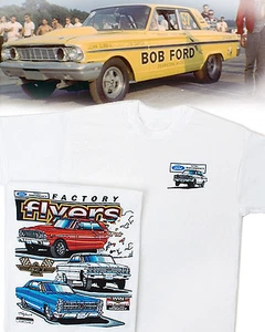 Ford Factory Flyers T-Shirt: S/S Drag Thunderbolt Fairlane Galaxie 500 406 427 - Foto 1 di 1