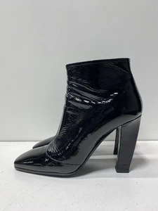 Prada Women Black Leather Ankle Boots Size 10 - Picture 1 of 12