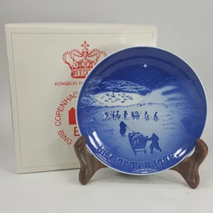 Bing & Grondahl 1972 Plato de Navidad Navidad en Groenlandia Trineo XCHFD - Imagen 1 de 10