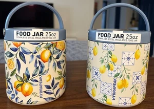 Nuevo Set 2 Tarros de Alimentos Hydrapeak Limón Cítricos Impresión 25 OZ Aislados Edición Limitada - Imagen 1 de 10