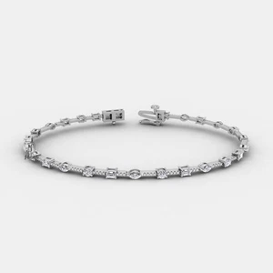 14K Gold Lab Grown Diamond Tennis Bracelet Multi Shape Elegant Women’s Jewelry - Bild 1 von 9