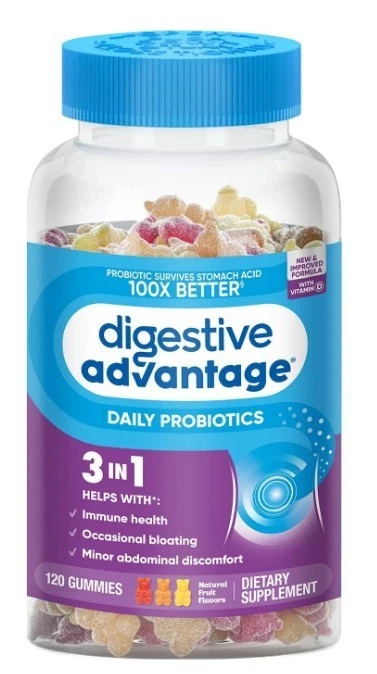 Schiff Digestive 3 en 1 Advantage Probiotic 120 gomitas caducan 5/2026 Foto 1 de 4