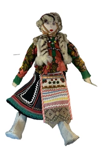 Vintage handgefertigte russische Volkskunst Stoffpuppe handgenäht 24 Zoll - Bild 1 von 10