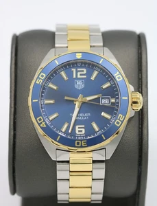 Tag Heuer Formula 1 Date Quartz 41mm Blue Gold Steel Watch WAZ1120 + Box $2,750 - Picture 1 of 18