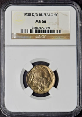 1938-D/D Buffalo Nickel Toned - NGC MS66 - ✪COINGIANTS✪ - Image 1 of 2