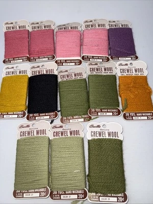 Lot of 13 Bucilla Handi Wool Wonderized 3 Ply Virgin Wool Yarn & Crewel Wool - Image 1 of 4